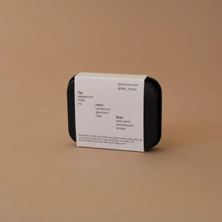 Monochrome box with a label, simple and elegant design.