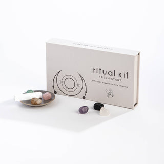 Tools for rituals: bowl, plate, and cup in a ritual kit.