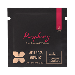 A close-up image of raspberry plant-powered wellness gummies, a delicious and healthy treat rich in antioxidants and vitamins.