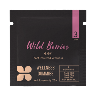 Wild berry flavored sleep gummies, a tasty and natural way to promote better sleep and relaxation.