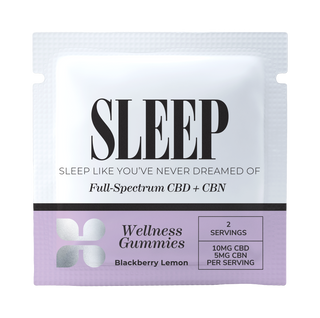A relaxing image of a CBD blackberry lemon drink, perfect for a peaceful night's sleep.