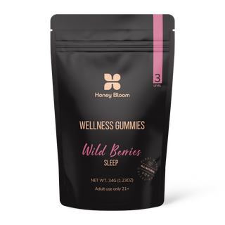 Image of wild berry sleep wellness gummies, promoting relaxation and better sleep.