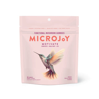 Energize your day with Microjoy Motivation Energy Gummies, packed with essential vitamins and nutrients for a boost of energy.