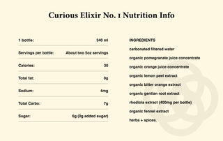 Curious Elixir No. 1 Nutrition Info