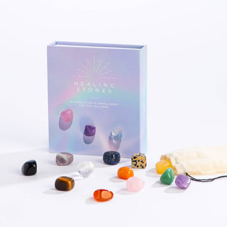 A diverse collection of healing stones, offering a variety of options for holistic wellness.