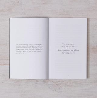  A book with a quote on the cover and a page with a quote inside.