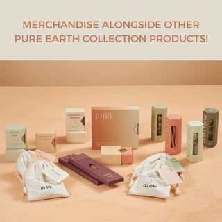 Various products from the Pure Collection, including merchandise.